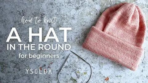 Video thumbnail: KNIT A HAT IN THE ROUND: easy beginner tutorial | knit a cosy triple brim beanie on circular needles